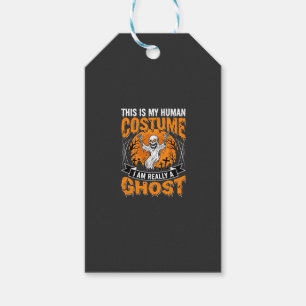 Halloween Human Costume Ghost Skeleton Graphic Gift Tags