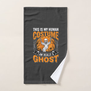Halloween Human Costume Ghost Skeleton Graphic Hand Towel
