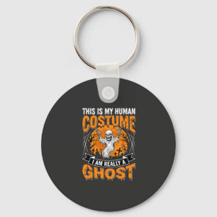 Halloween Human Costume Ghost Skeleton Graphic Key Ring