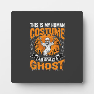 Halloween Human Costume Ghost Skeleton Graphic Plaque