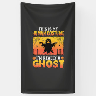 Halloween Human Costume Ghost Vintage Banner