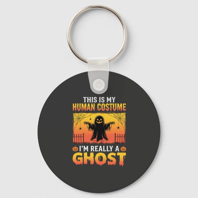 Halloween Human Costume Ghost Vintage Key Ring (Front)