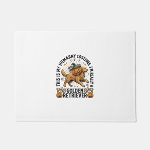Halloween Human Costume Golden Retriever Pumpkin W Doormat