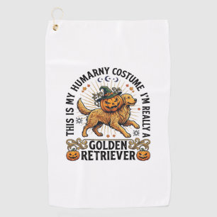 Halloween Human Costume Golden Retriever Pumpkin W Golf Towel