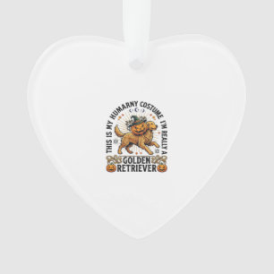 Halloween Human Costume Golden Retriever Pumpkin W Ornament