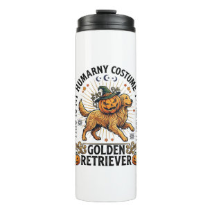 Halloween Human Costume Golden Retriever Pumpkin W Thermal Tumbler