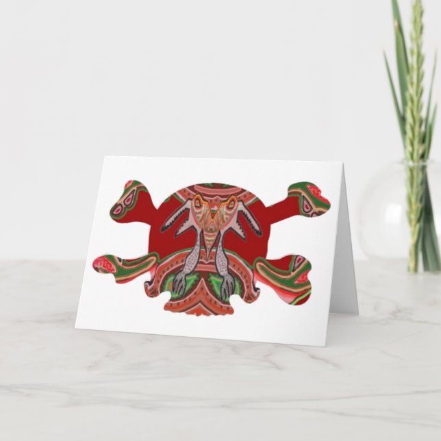 Halloween : HUMAN n MONSTER Face to SKULL Card (Front)