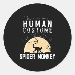 Halloween Human Spider Monkey Creepy Horror Classic Round Sticker