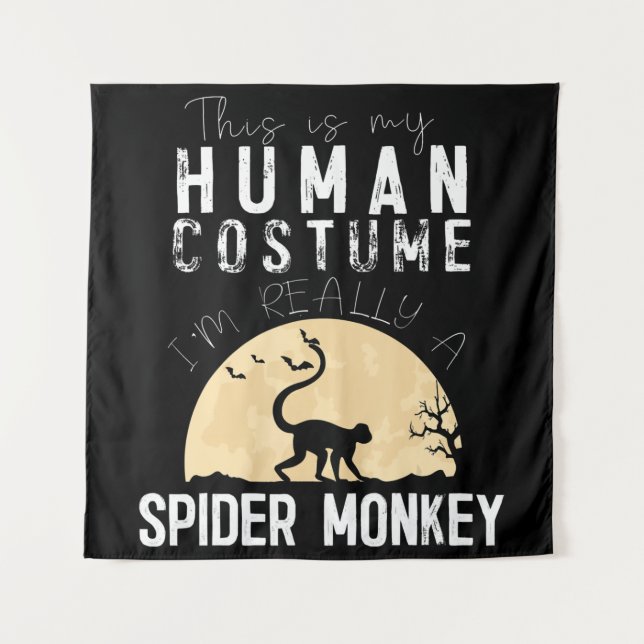 Halloween Human Spider Monkey Creepy Horror Tapestry (Front)