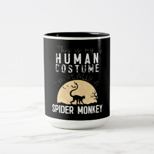 Halloween Human Spider Monkey Creepy Horror Two-Tone Coffee Mug