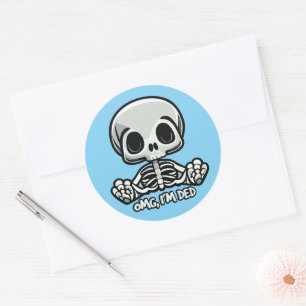 Halloween humour classic round sticker