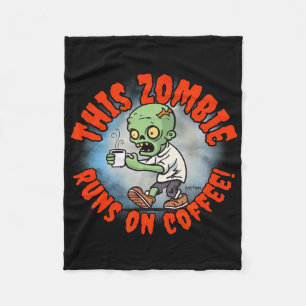 Halloween Humour Coffee Addict Zombie Frit-tees Fleece Blanket