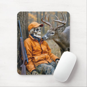 Halloween Hunter Skeleton With a Buck Mouse Mat