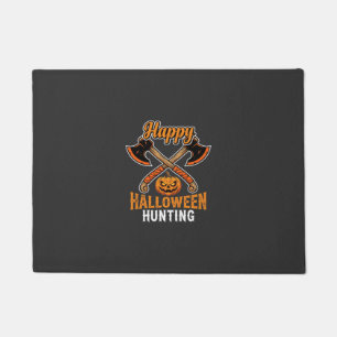 Halloween Hunting Crossed Axes Jack O Lantern Doormat