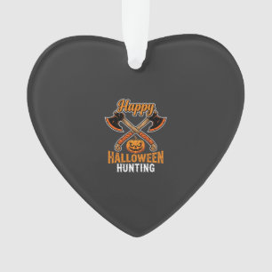 Halloween Hunting Crossed Axes Jack O Lantern Ornament