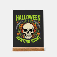 Halloween Hunting Night Skull Scythe Vector Design