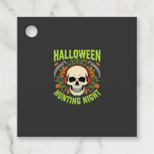 Halloween Hunting Night Skull Scythe Vector Design Favour Tags