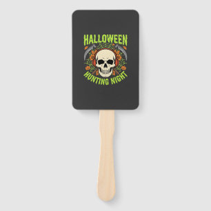 Halloween Hunting Night Skull Scythe Vector Design Hand Fan