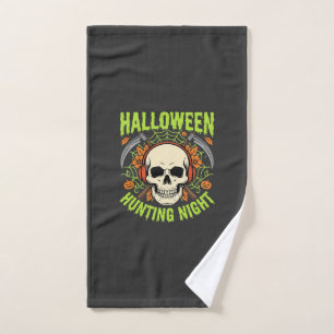 Halloween Hunting Night Skull Scythe Vector Design Hand Towel