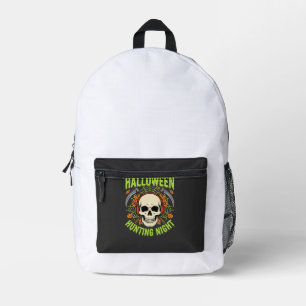 Halloween Hunting Night Skull Scythe Vector Design Printed Backpack