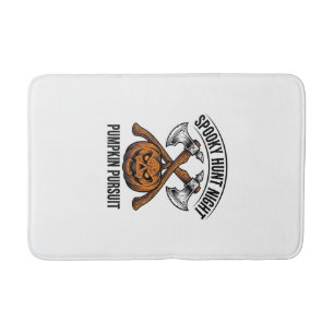Halloween Hunting Shirt With Pumpkin Axes_1 Bath Mat