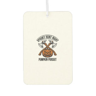 Halloween Hunting Shirt With Pumpkin Axes_1 Car Air Freshener