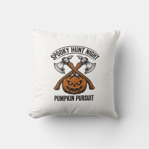 Halloween Hunting Shirt With Pumpkin Axes_1 Cushion
