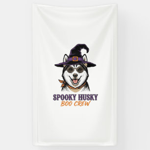 Halloween Husky Shirt Witch Dog Vintage Graphic Banner