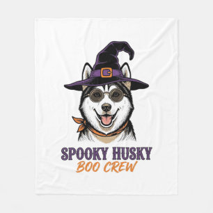Halloween Husky Shirt Witch Dog Vintage Graphic Fleece Blanket