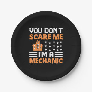Halloween I Am A Mechanic Birthday Paper Plate
