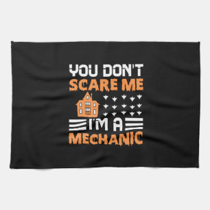 Halloween I Am A Mechanic Birthday Tea Towel