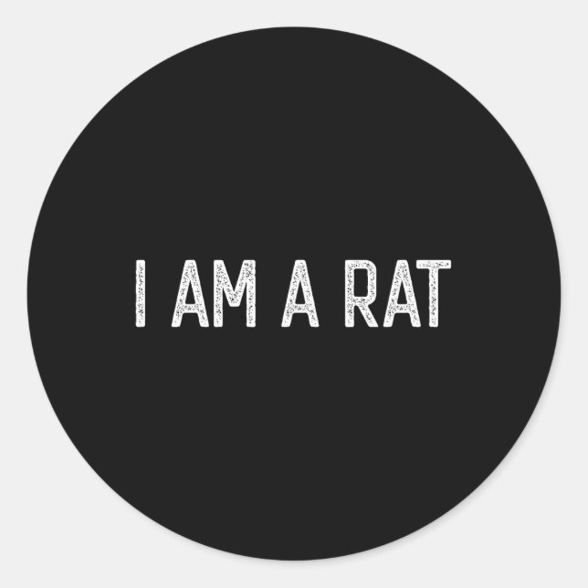 Halloween I Am A Rat Fun Rats Lover I Heart Rat  Classic Round Sticker (Front)