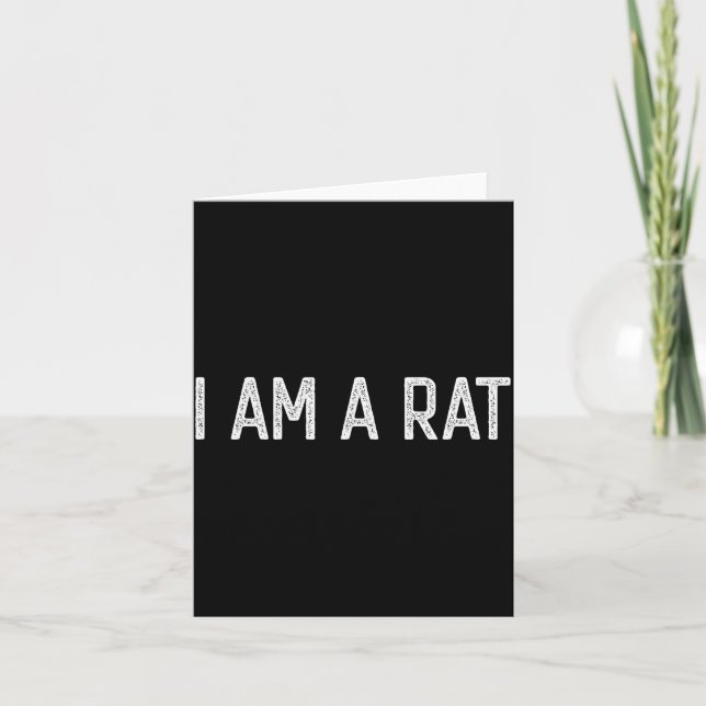 Halloween I Am A Rat Funny Rats Lover I Heart Rat  Card (Front)