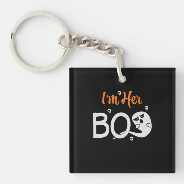 Halloween I Am Her Boos Birthday Key Ring (Front)