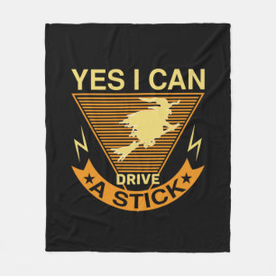 Halloween I Can Drive A Stick Birthday Fleece Blanket