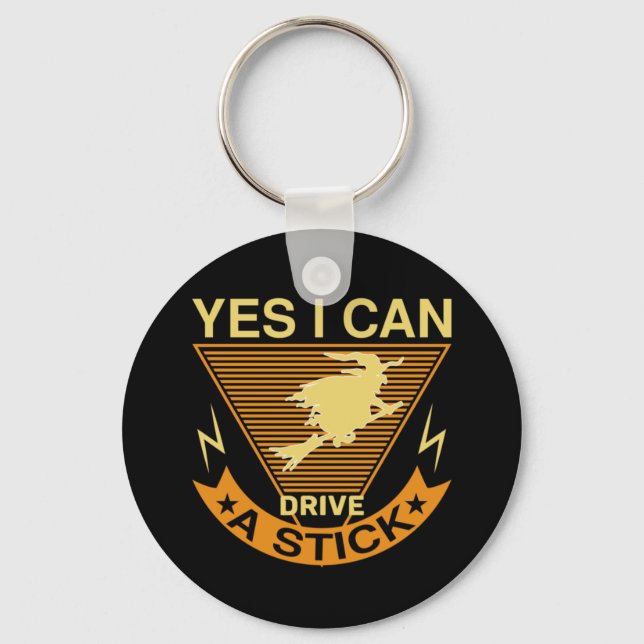 Halloween I Can Drive A Stick Birthday Key Ring (Front)