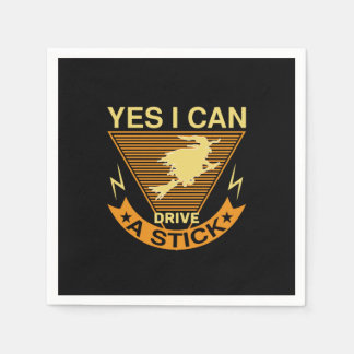 Halloween I Can Drive A Stick Birthday Napkin
