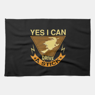 Halloween I Can Drive A Stick Birthday Tea Towel
