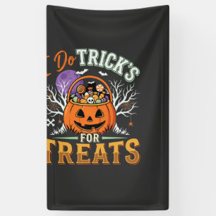 Halloween I Do Tricks for Treats Pumpkin Banner