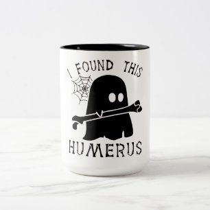 Halloween I Found This Humerus Ghost  Two-Tone Coffee Mug