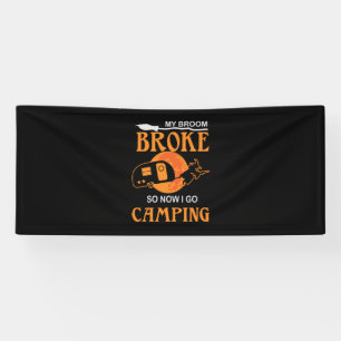 Halloween I Go Camping Birthday Banner