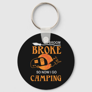 Halloween I Go Camping Birthday Key Ring