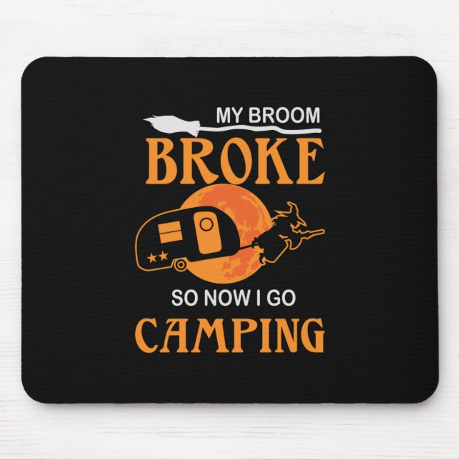 Halloween I Go Camping Birthday Mouse Mat (Front)