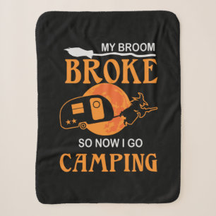 Halloween I Go Camping Birthday Sherpa Blanket