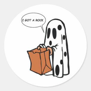 Halloween I Got A Rock Ghost Classic Round Sticker