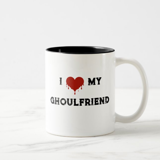 Halloween I Heart My Ghoulfriend Two-Tone Coffee Mug (Right)