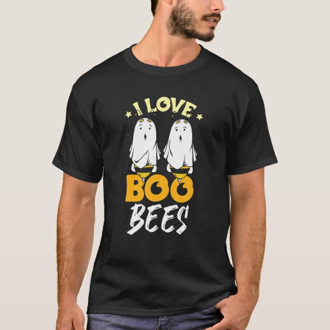 Halloween I Love Boo Bees T-Shirt (Front)