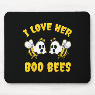 Halloween I Love Her Boo Bees Fun Mouse Mat