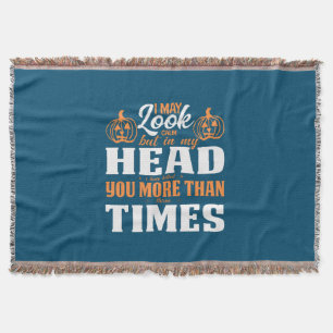Halloween I May Look Calm Birthday Throw Blanket
