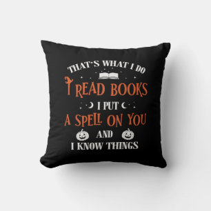 Halloween I Spell On You And Read Books Birthday Cushion